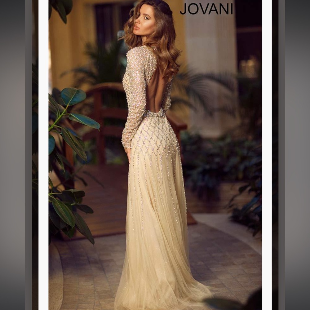 Jovani Floor Length Evening Gown Dress Long Sleeve